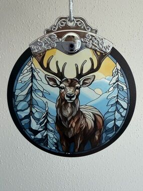 Stained Glass Deer Christmas Ornament